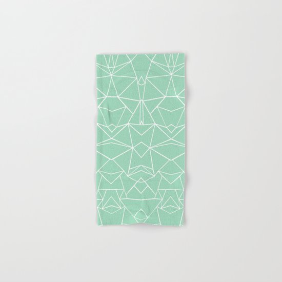 Abstract Mirror Mint Hand & Bath Towel