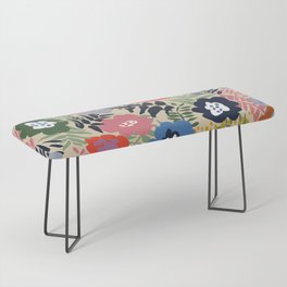 Maximalist floral shapes pattern Bench