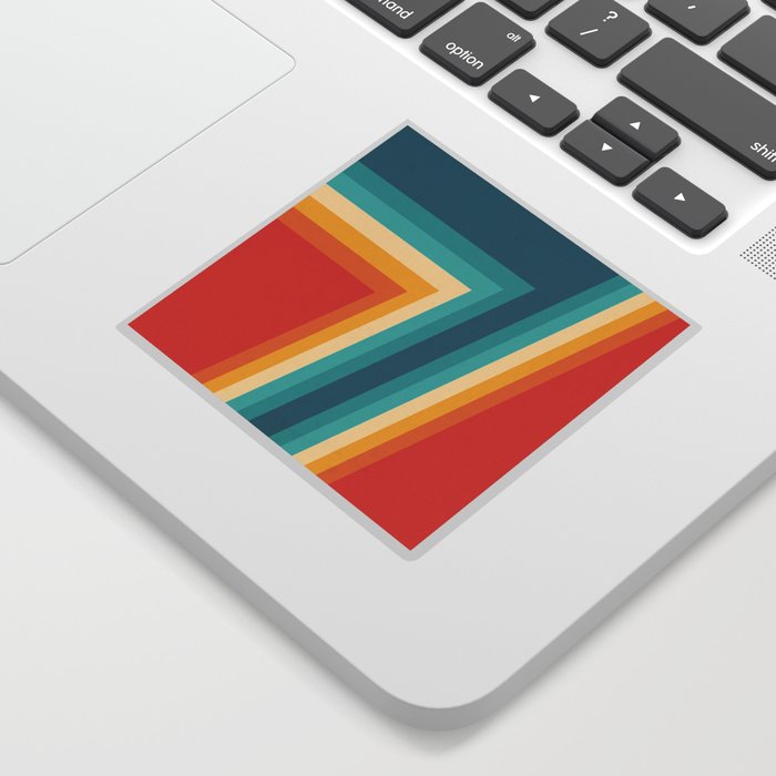 Colorful Retro Stripes 70s 80s Abstract Design Sticker By