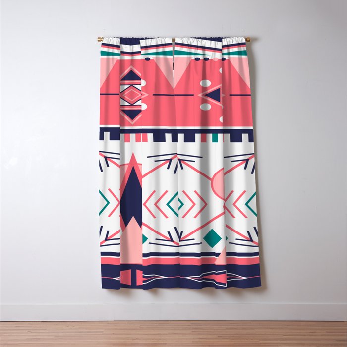 Pink Aztec Print Blackout Curtain By Mallsd Society6