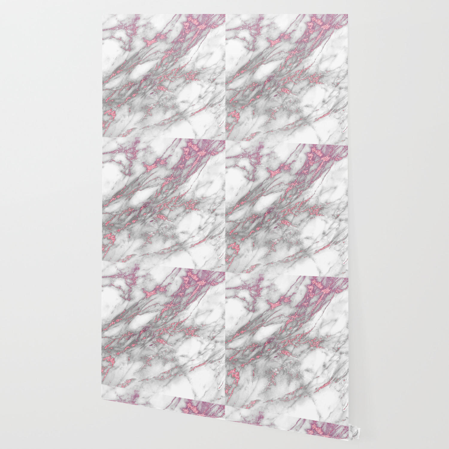 Gray Pink Glitter Faux Messy Marble Texture Wallpaper By Artonwear Society6 Check out our pink marble wallpaper selection for the very best in unique or custom, handmade pieces from our wall decor shops. society6