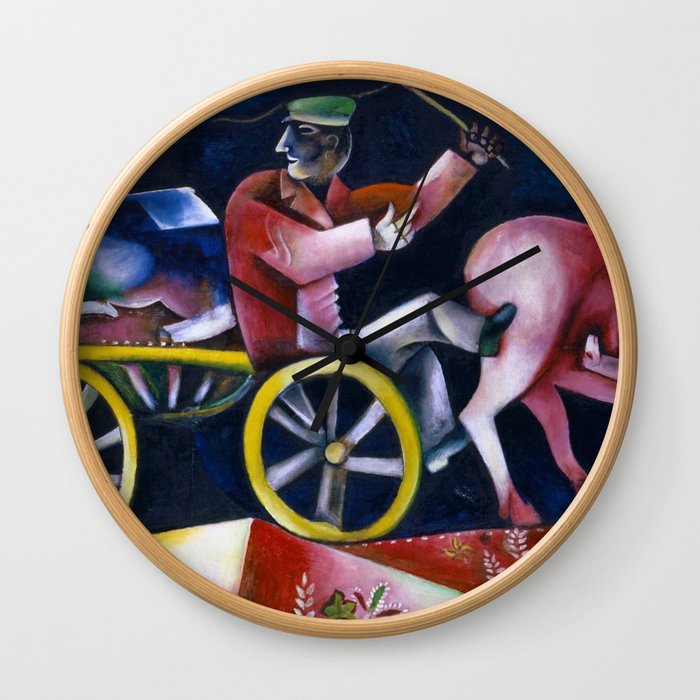 Le Marchand de bestiaux -The Drover, The Cattle Dealer by Marc Chagall Wall Clock