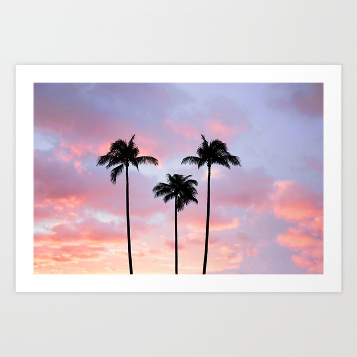 Palm Trees Sunset Photography Art Print