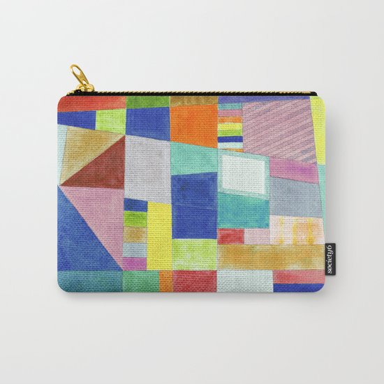 Colorful Abstract with Slantings and Windows Carry-All Pouch