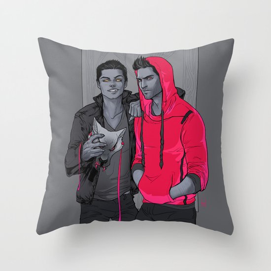 Little Red has Pointy Teeth Throw Pillow
