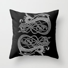 Nordic Dragon Throw Pillow