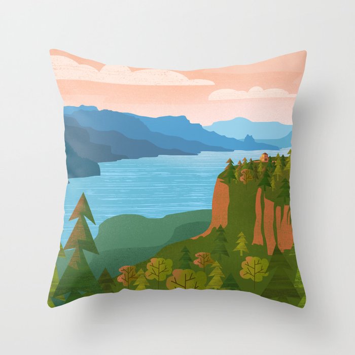 Columbia River Gorge Throw Pillow