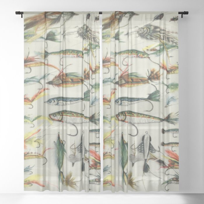 Fishing Lures Sheer Curtain