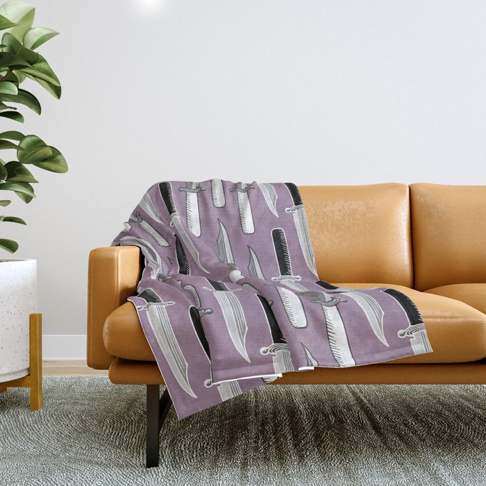Double Knives in Mauve Throw Blanket by Chaparralia Society6