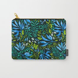 Tropical Jungle Leaves - Deep Green Carry-All Pouch