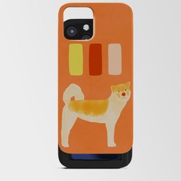 Dog and Dashes - Light Orange and Orange iPhone Card Case