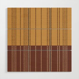 Spotted Stripes, Mustard and Terracotta Wood Wall Art