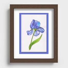 Watercolor Iris Recessed Framed Print