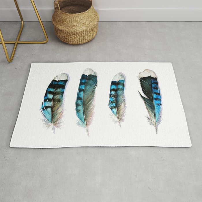 Blue Jay Feather Group Rug By Jody Edwards Art Society6 Blue Jay Feather Group Rug By Jody Edwards Art Society6