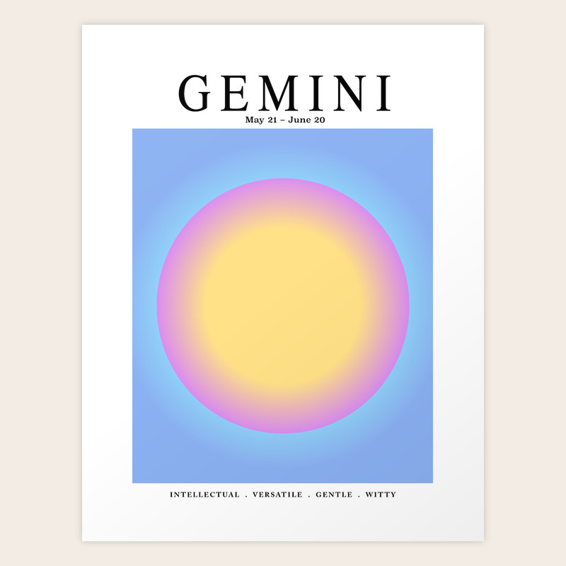 Gemini - Astrology Zodiac Aura Gradient Art Print
