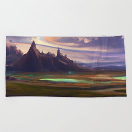 Gorgeous alien landscape Beach Towel
