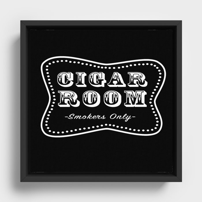 Cigar Room Smokers Only Framed Canvas