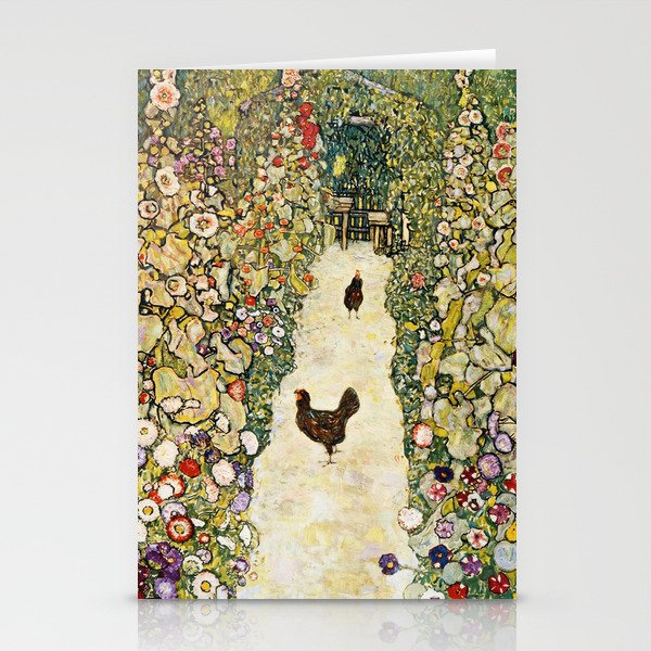 Gustav Klimt Garden Path With Chickens Stationery Cards