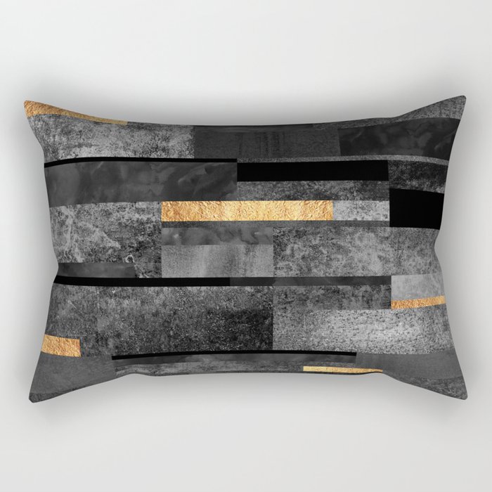 Urban Black & Gold Rectangular Pillow