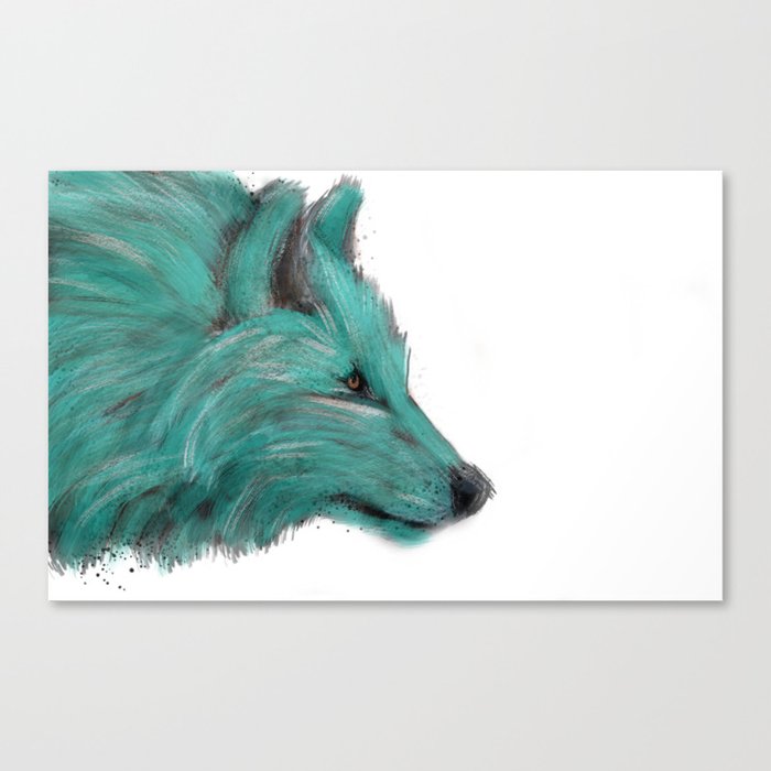 Teal Wolf Canvas Print