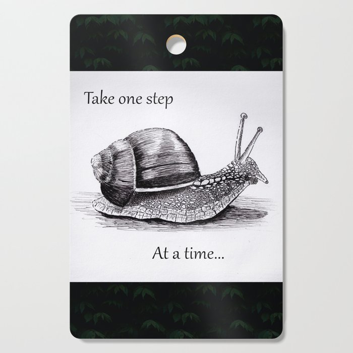 Snail in Ink Art Print - Keep Moving Cutting Board