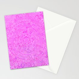 Pink Ice Flower Mandala Stationery Card