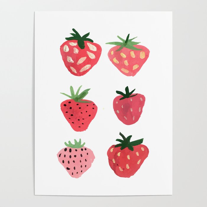 Strawberry Pattern Poster