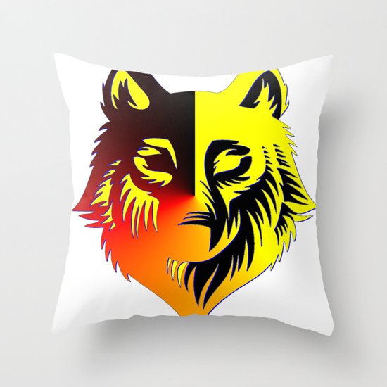 The Solar Wolf Throw Pillow