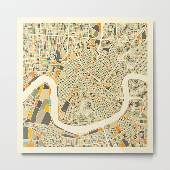 New Orleans Map Metal Print