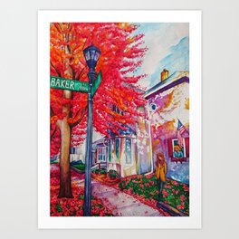 A Farewell in Fall - One Beautiful Red Autumn Day Art Print