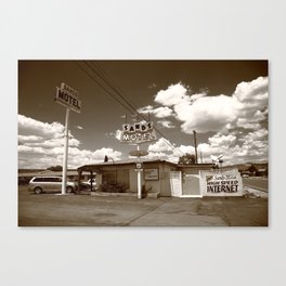 Route 66 - Sands Motel 2012 Sepia Canvas Print