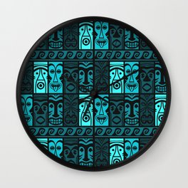 Turquoise Tikis! Wall Clock