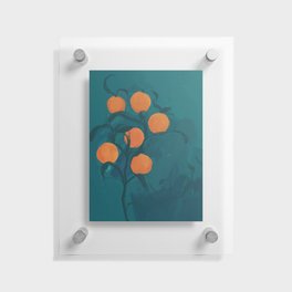 Tangerine On A Vine | Fruit Still Life Home Decor Design Floating Acrylic Print