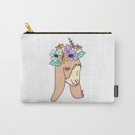 Floral Shy Goat Carry-All Pouch