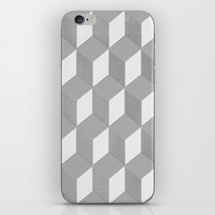 Cube wall - grey with white iPhone Skin