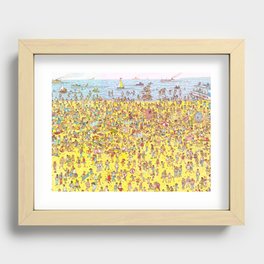 Where's Waldo /Wally Find Wally Book at the beach Recessed Framed Print