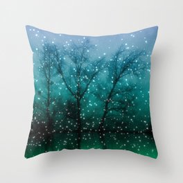 Magical Forest Watercolor - Aurora Throw Pillow