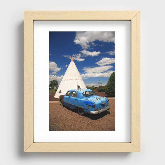 Route 66 - Wigwam Motel and Classic Car 2012 #5 Recessed Framed Print