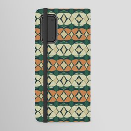 Modern abstract weave pattern – green and orange Android Wallet Case