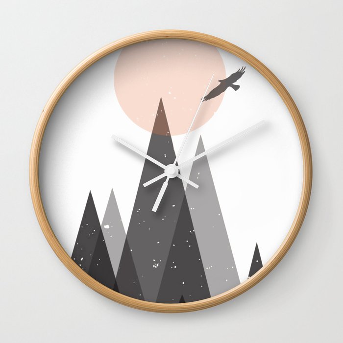 Eagle and mountains Wall Clock
