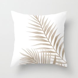 Beige leaves Throw Pillow
