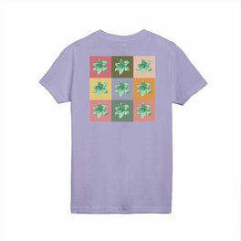 Colorful flower pattern with green lilies  Kids T Shirt