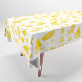 Yellow Summer Beach Elements Pattern Tablecloth
