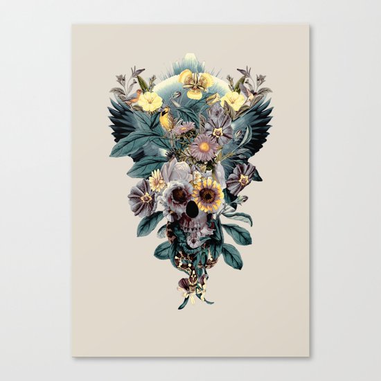 Skull and Snake Canvas Print