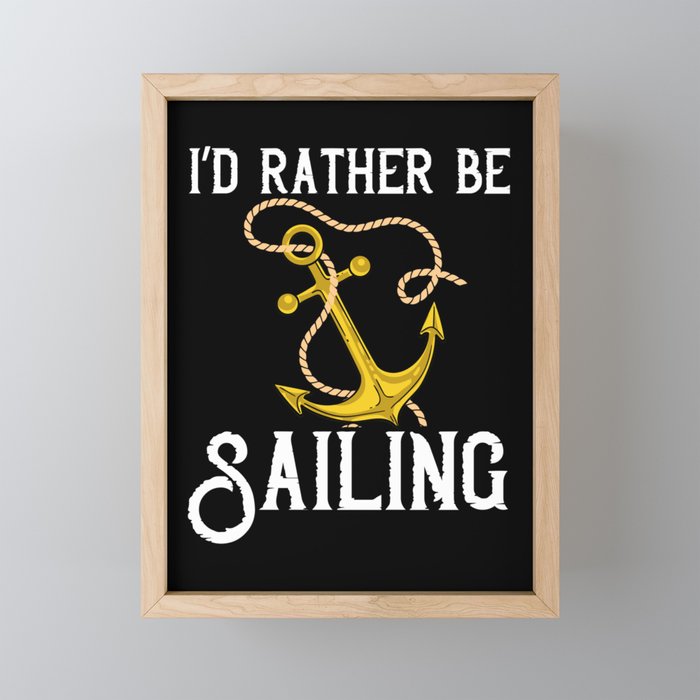 Sailing Boat Quotes Ship Knots Yacht Beginner Framed Mini Art Print