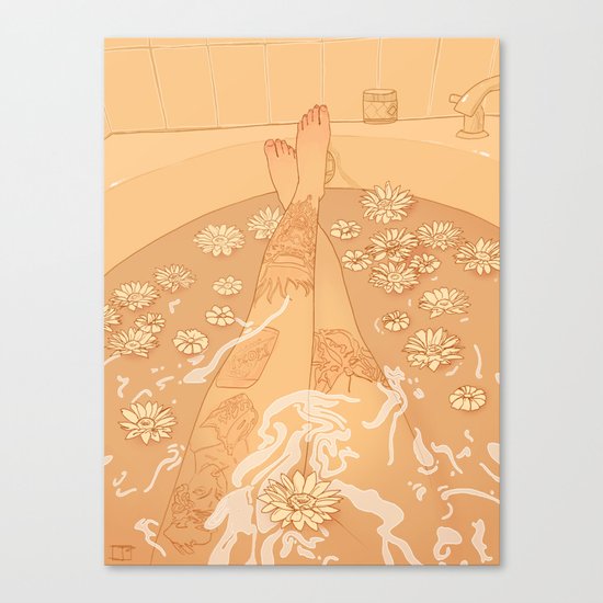 Flower Bath 10 (censored version) Canvas Print