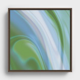Flowing with Peace Framed Canvas | Blue, Abstract, Watercolor, Delicate, Digital, Tranquility, Peaceful, Painting, Peacefulness, Natural 