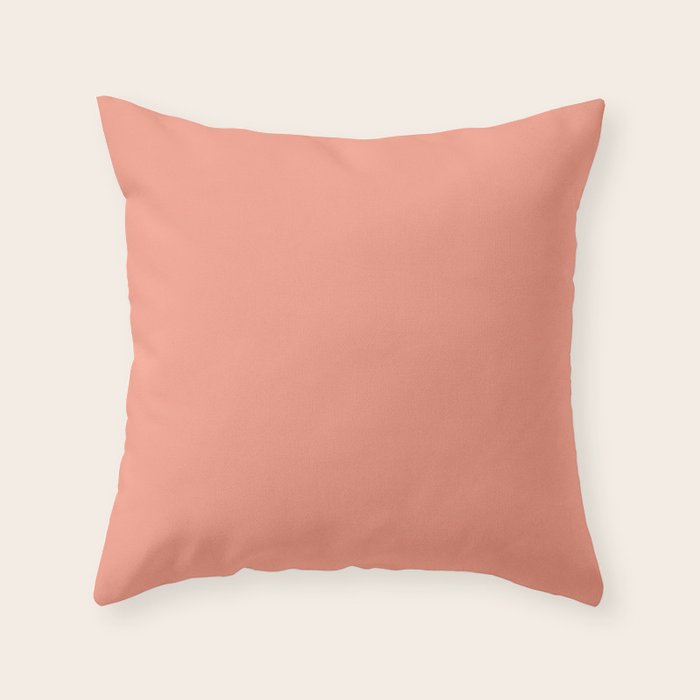 Colors Of Autumn Mango Pink Orange Solid Color Throw Pillow By