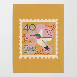 Hummingbird Postage Stamp Poster