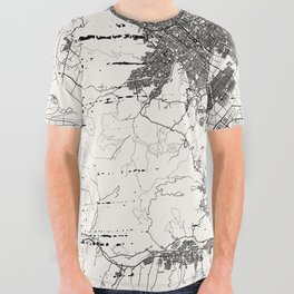 JAPAN - Sapporo. Vintage City Map All Over Graphic Tee